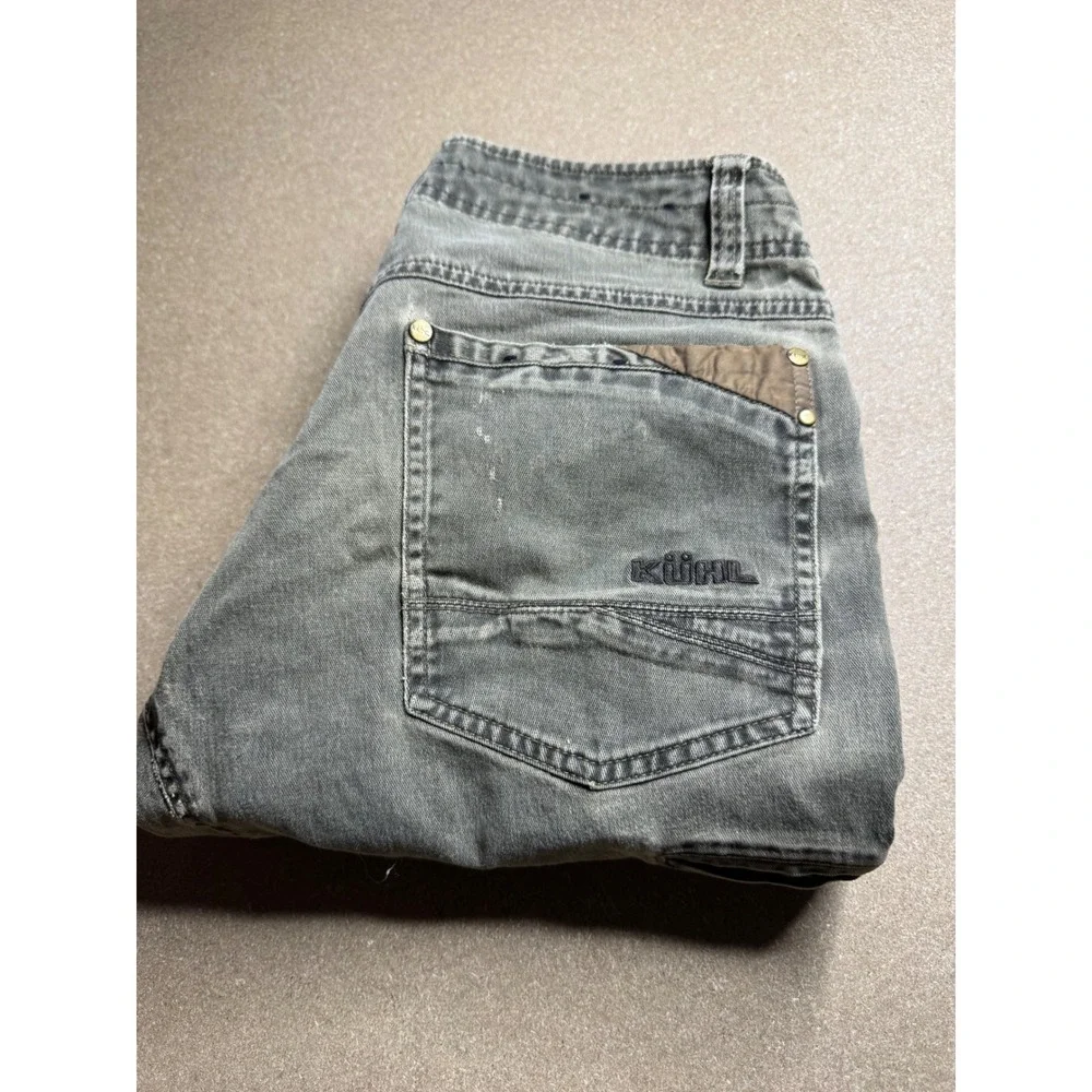 Kuhl Easy Rydr Mens Gray Faded Distressed Utility Work Pants 32x32 Articulated